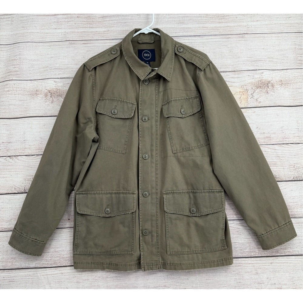 1901 Field Jacket Women M Olive Green Cotton Utility Military Canvas